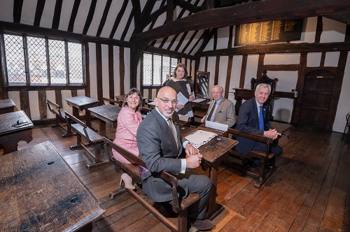 Image for Nadhim Zahawi MP helps celebrate the reopening of Shakespeare's Schoolroom and Guildhall, Stratford-upon-Avon