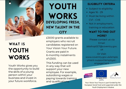 Image for Youth Works Recruitment Grant Funding - Developing Fresh, New Talent in the City