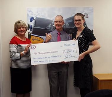 Johnsons Coaches raises over £1,000 for The Shakespeare Hospice