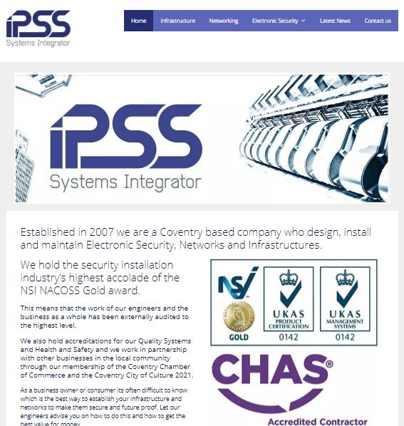 Coventry based IP Security Systems (IPSS) launch new website