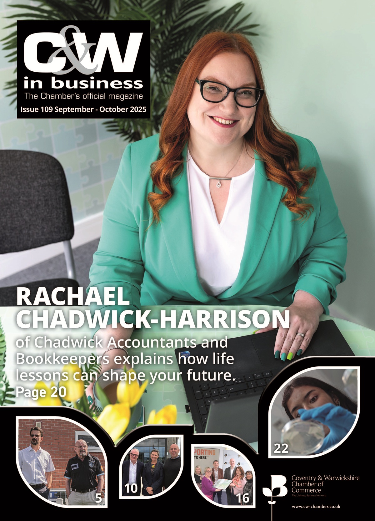 Front Cover of magazine featuring a lady smiling at the camera